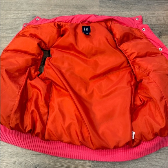 Gap Puffer Snap Button Vest Barbie Hot Pink Y2K - Picture 4 of 7